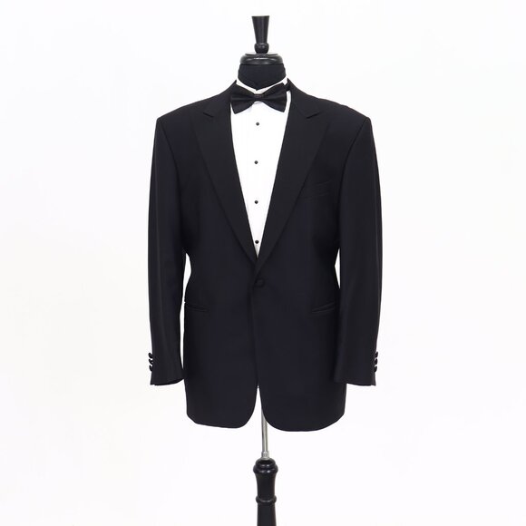 Jos. A. Bank 42R Black Solid 1-Button Sport Coat Blazer Jacket T105 - Picture 1 of 11